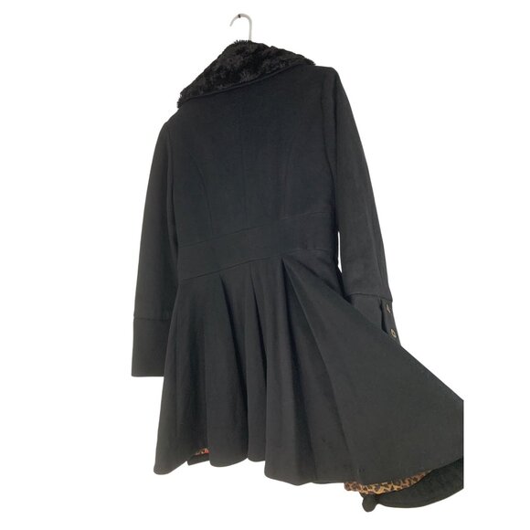 Rare Vintage Y2K Betsey Johnson 14 Black Wool Coat Flared Corset Size 14 RR10272 - Picture 5 of 16